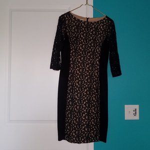 ANNE KLEIN Black Lace Cocktail Dress